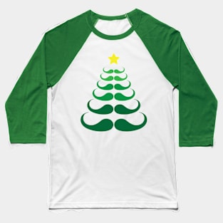 Mustache Christmas Tree Baseball T-Shirt